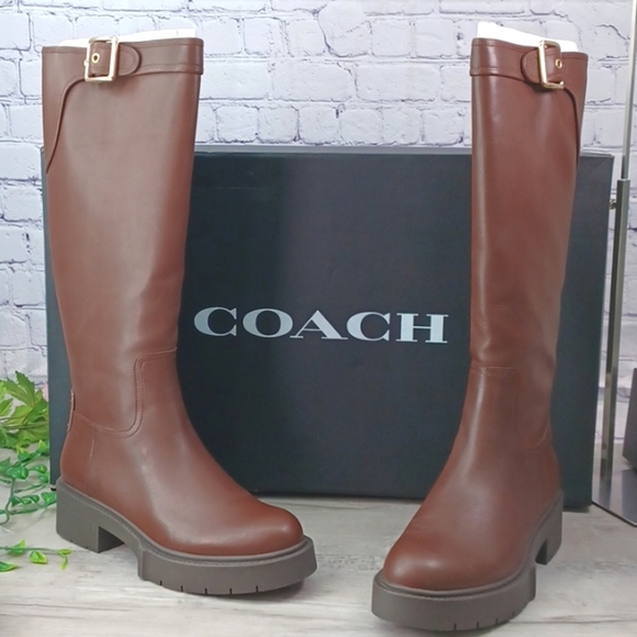 Coach Lilli Leather Boot In Walnut NIB - Picture 13 of 13